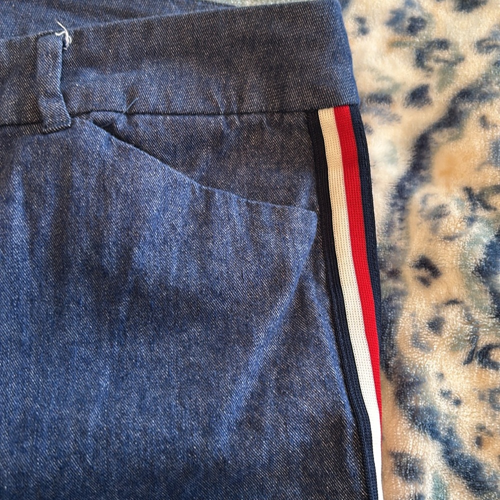 Old Navy Pixie Pants. Chambray With Red/White/Blu… - image 3